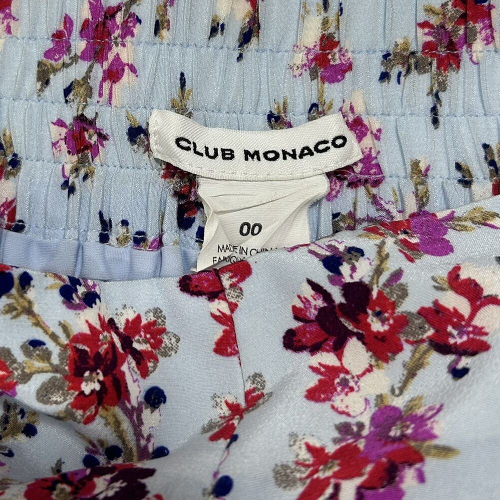 Club Monaco Tansa Silk Floral Print Side Tie Culottes Sz 00 Wide Leg Capri - Picture 6 of 6